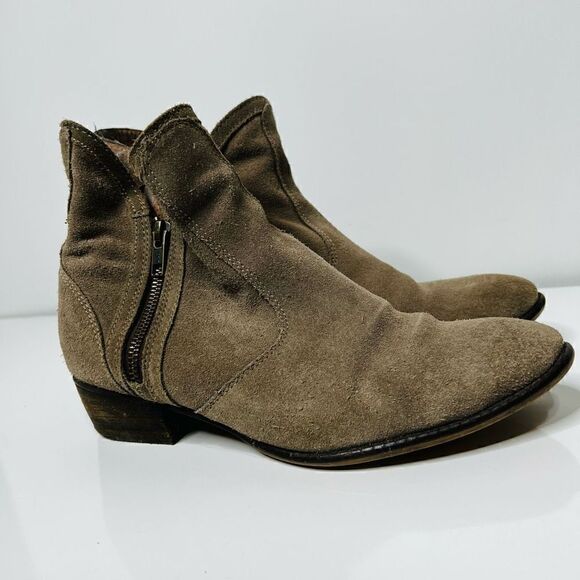 Seychelles Taupe Brown Suede Ankle Boots - Picture 1 of 9